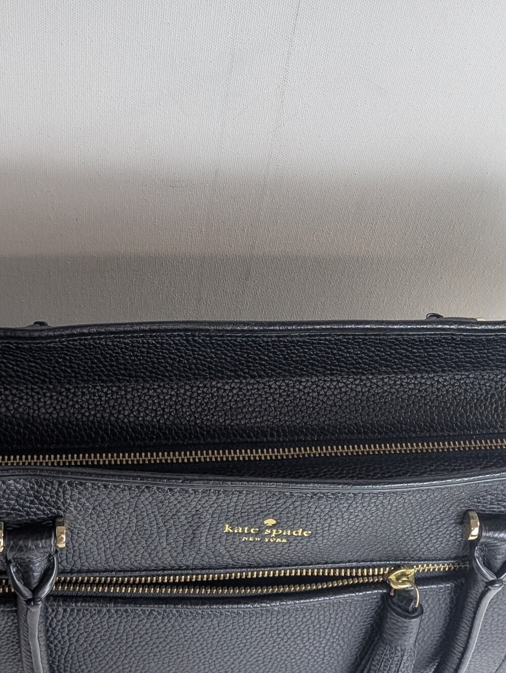 KATE SPADE NEW YORK ALLYN CHESTER STREET BAG SATCHEL PEBBLED LEATHER BLACK EUC - Picture 3 of 15